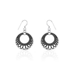 Oxidised Silver Loop Earrings