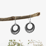 Oxidised Silver Loop Earrings