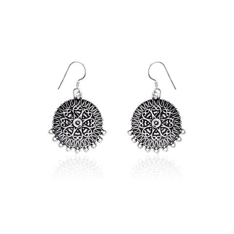 Oxidised Silver Vintage Boho Earrings