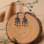 Oxidised Tiny Rose Jhumki