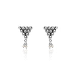 Oxidised Bead Triangle Studs