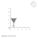 Oxidised Bead Triangle Studs