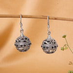 Oxidised Round Filigree Earrings