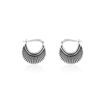 Oxidised Silver Crescent Hoops