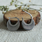 Oxidised Silver Crescent Hoops
