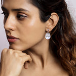 Oxidised Silver White Grace Earring