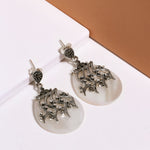 Oxidised Silver White Grace Earring