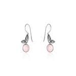 Oxidised Silver Transparent Leaf Earrings