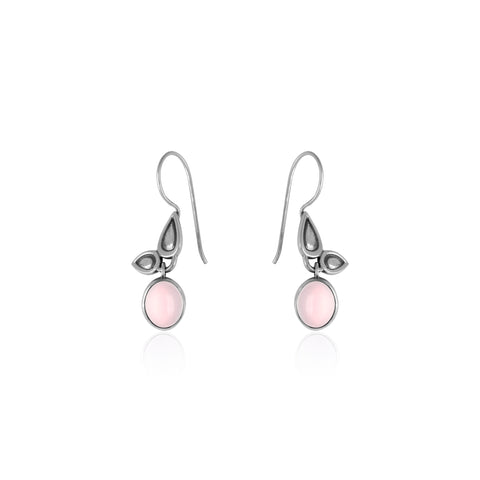 Oxidised Silver Transparent Leaf Earrings