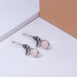 Oxidised Silver Transparent Leaf Earrings