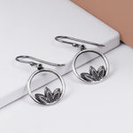 Oxidised Silver Adorable Leaf Drop Earrings