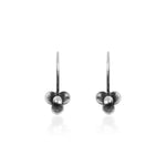 Oxidised Silver Clover Earrings
