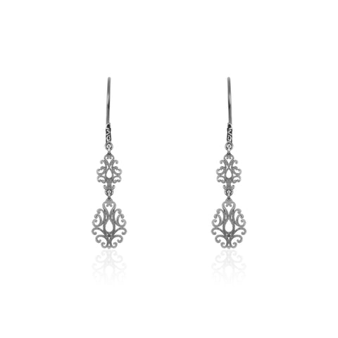 Oxidised Silver Filigree Danglers