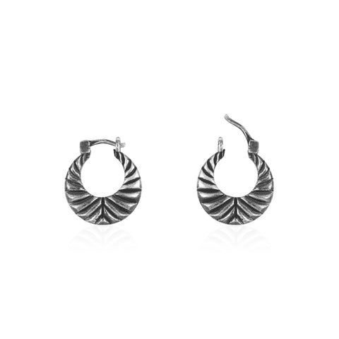 Oxidised Silver Bold Hoops