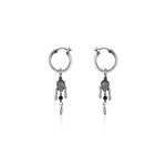 Oxidised Silver Dreamcatcher Hoops