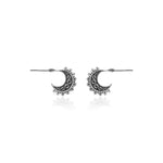 Oxidized Silver Crescent Dream Earrings