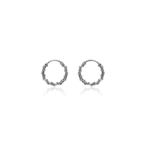 Oxidized Silver Mini Tribal Hoops