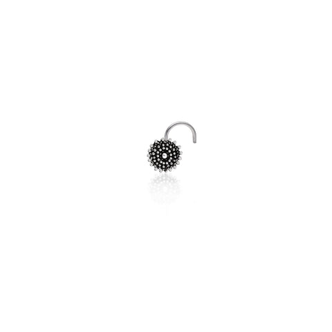 Oxidised Silver Mandala Nose Pin