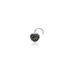 Oxidised Silver Heart Nose Pin