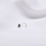 Oxidised Silver Flower Blossom Nose Pin