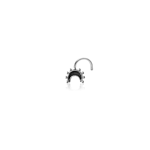 Oxidised Silver Crecsent Nose Pin