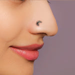 Oxidised Silver Crecsent Nose Pin