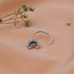 Oxidised Silver Crecsent Nose Pin