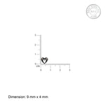 Oxidised Silver Elegant Heart Nose Pin