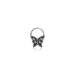 Oxidised Silver Butterfly Nosepin