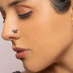 Oxidised Silver Butterfly Nosepin
