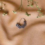 Oxidised Bead Flower Nose Ring