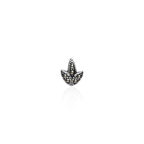 Oxidised Silver Leaf Nose Pin