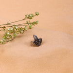 Oxidised Silver Leaf Nose Pin