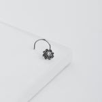Oxidised Silver Sunflower Nose Pin
