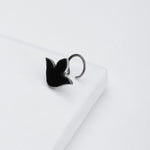 Oxidised Silver Iris Flower Nose Pin