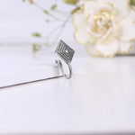 Oxidised Silver Square Clip On Nose Pin