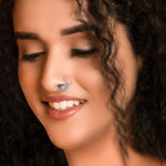 Oxidized Silver Crescent Moon Nosepin
