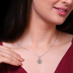 Oxidised Silver Goddess Eye Pendant with Box Chain