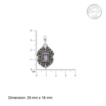 Oxidised Purple Elegance Pendant with Box Chain