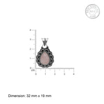 Oxidised Pink Grace Pendant with Box Chain