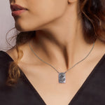 Oxidized Wild-Rose Charm Necklace