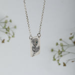 Oxidized Wild-Rose Charm Necklace