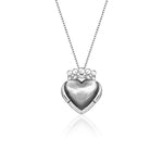 Oxidized Silver Love Pendant with Box Chain