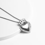 Oxidized Silver Love Pendant with Box Chain