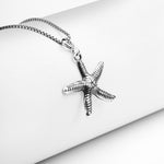 Silver Nature Starfish Pendant with Box Chain