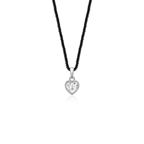 Sterling Silver Heart Mangalsutra