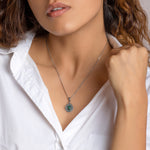 Oxidised Green Tribal Pendant with Box Chain