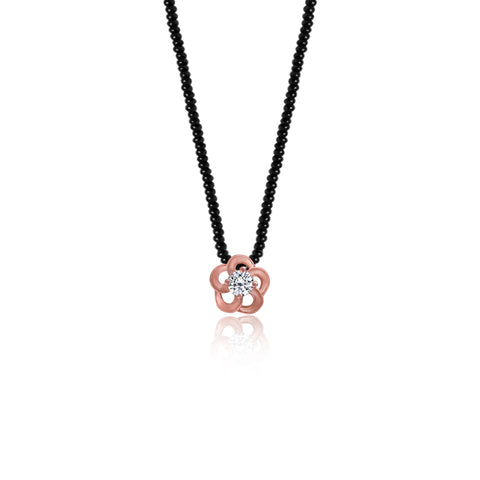 Rose Gold Zircon Flower Mangalsutra