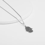 Oxidised Silver Hamsa Pendant