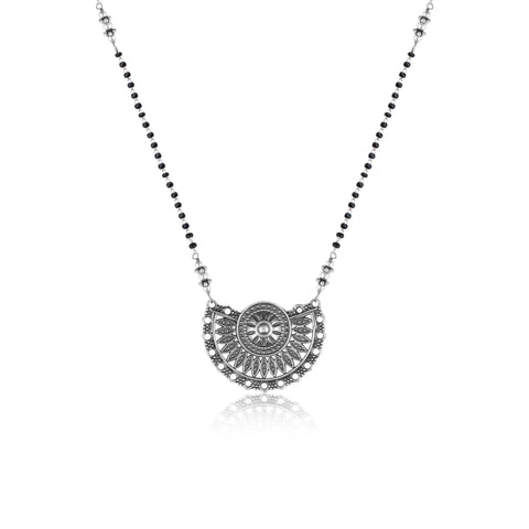 Oxidised Silver Surya Chandra Mangalsutra